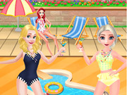 تنظيف المنزل بعد الحفلة Disney Princesses Pool Party Clean